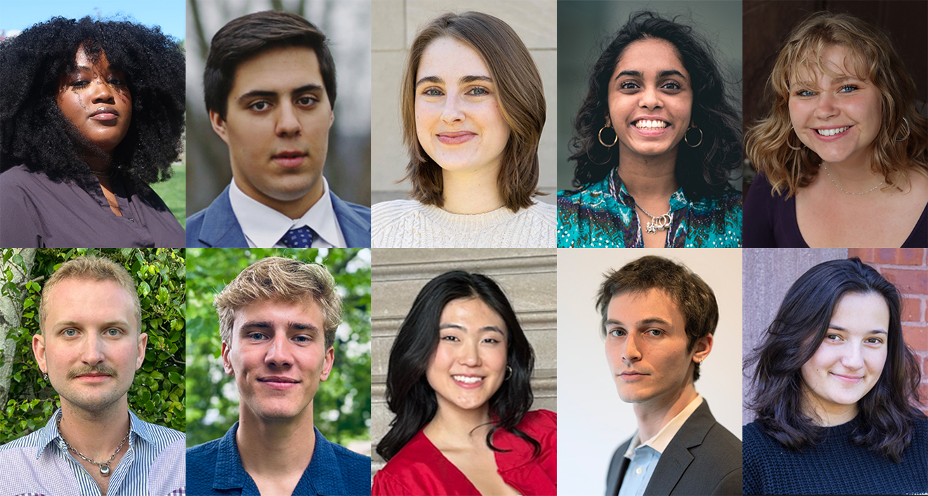 Collage of ten Fulbright Fellows headshots