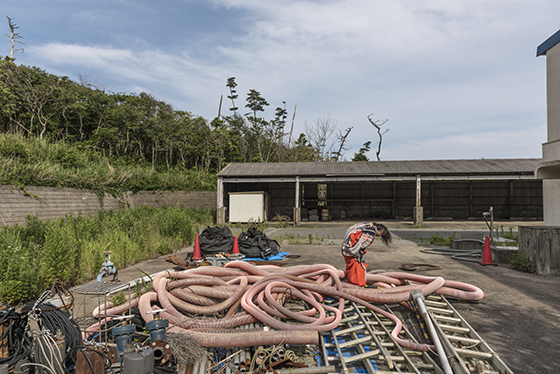 Eiko in Fukushima, Tomioka Municipial Sanitation Plant, 26 June 2017, No 257, Photo by William Johnston