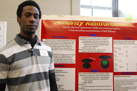 Graduate student Jermaine Lewis '09 presented his research, "Minority Reinforcement: Similar Physical Appearance/Different Social Perception, Manipulation of Self-Efficacy"