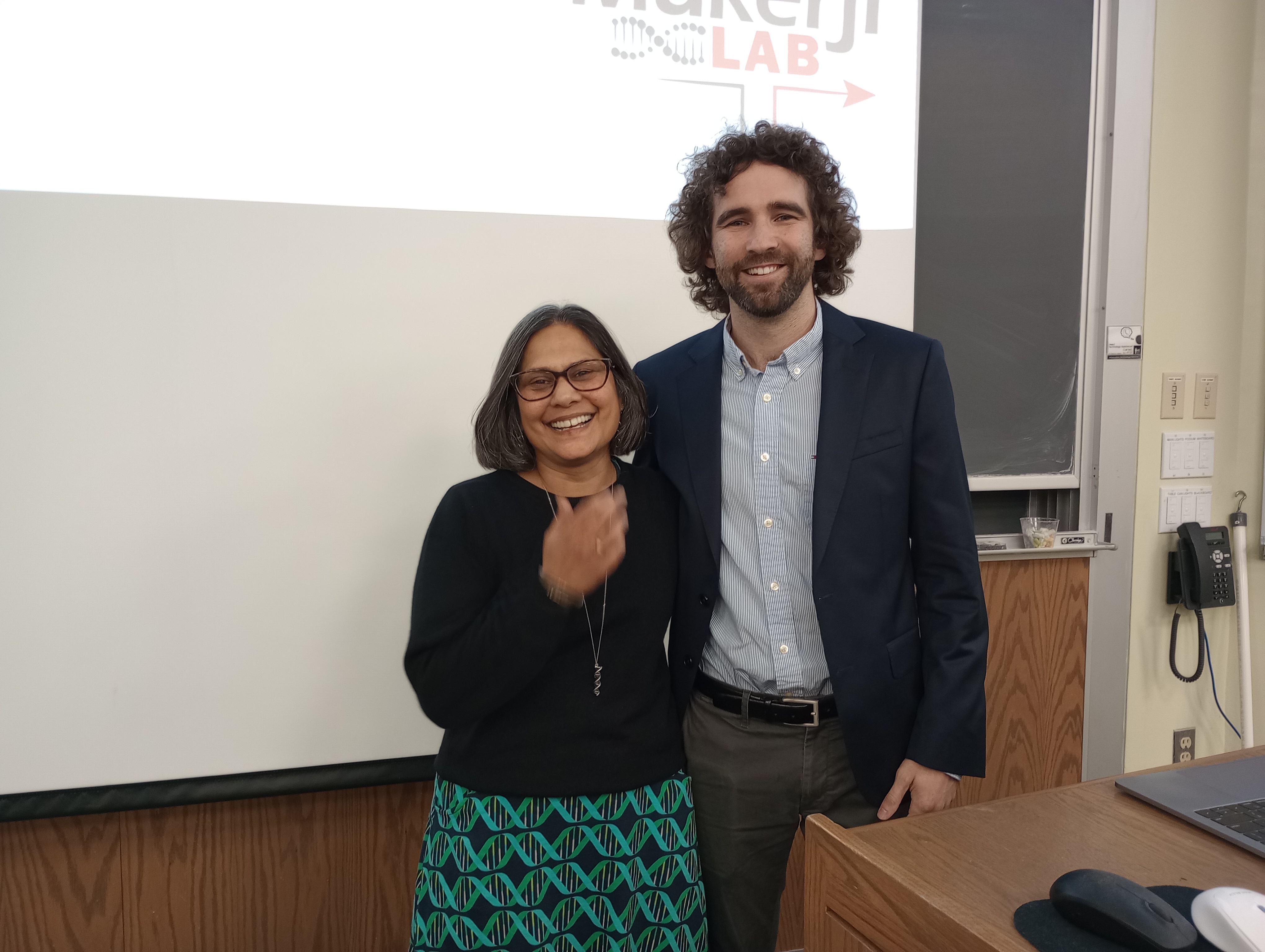 Zane Lombardo and Ishita Mukerji before Zane's defense