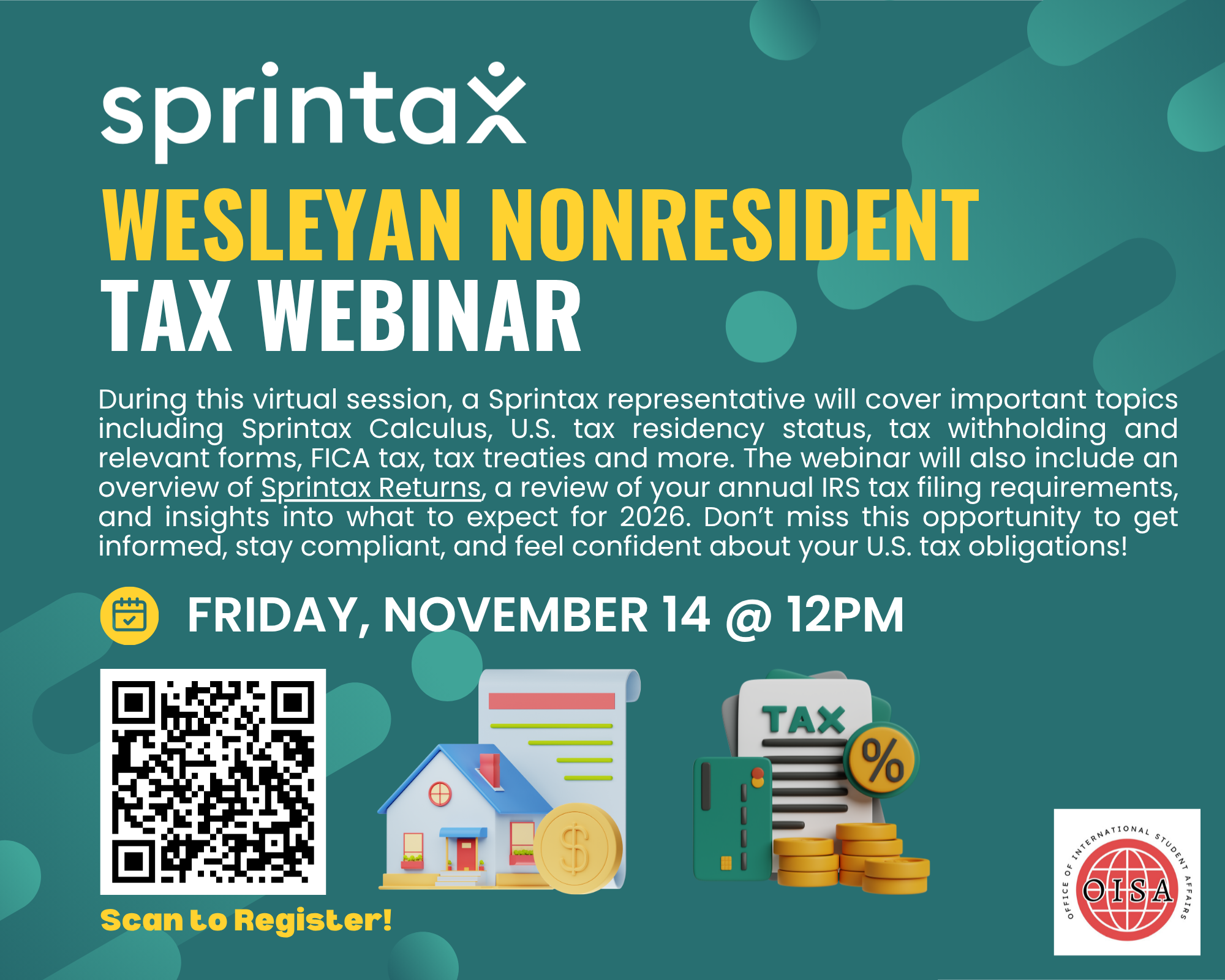 Image of flyer for Fall 2025 Nonresident Tax Webinar